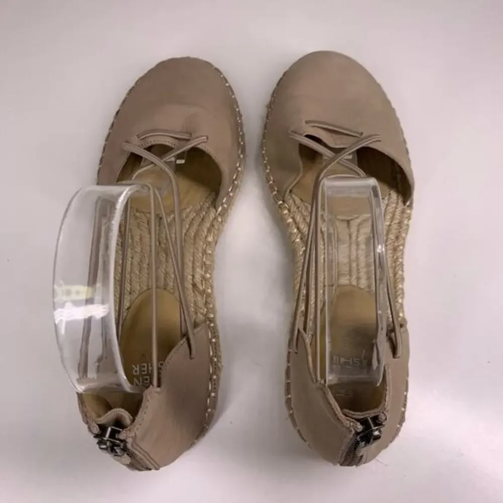 EILEEN FISHER Tan Nubuck‎ Lace-Up Espadrille Sandals Size 8.5